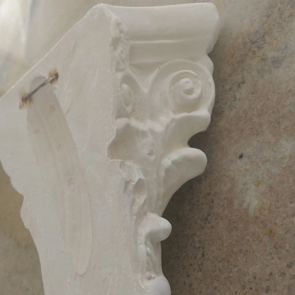 Plaster Corinthian wall sconce shelf rustic classic acanthus 7